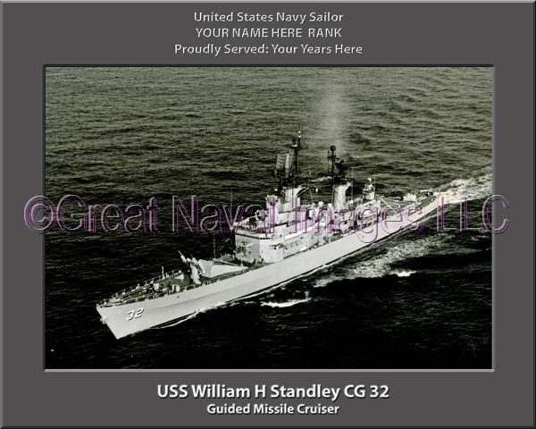 USS William H Standley CG 32 Personalized Navy Ship Photo on Canvas