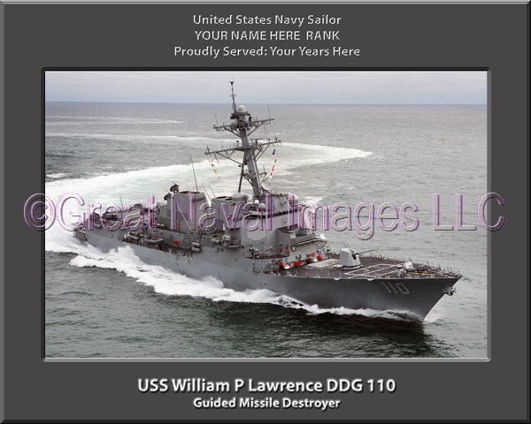 USS William P Lawrence DDG 110 Personalized Navy Ship Photo