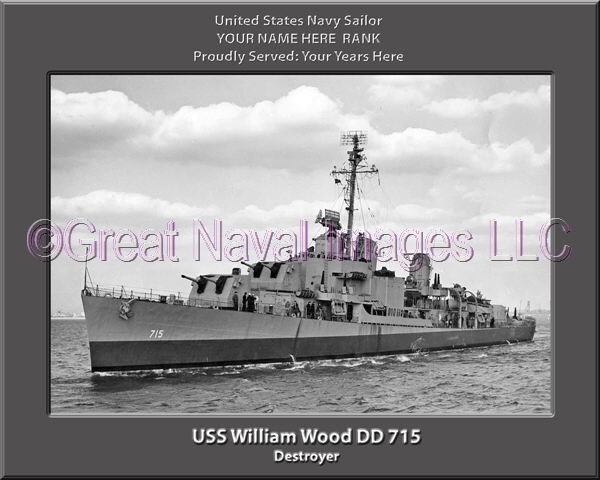 USS William Wood DD 715 Personalized Navy Ship Photo