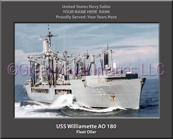 USS Williamette AO 180 Personalization Navy Ship Photo