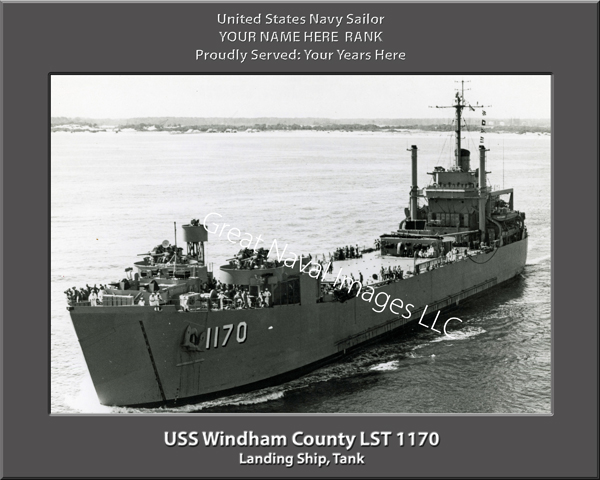 USS Windham County LST 1170 Personalized Navy Ship Photo