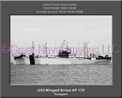 USS Winged Arrow AP 170 Personalized Navy Ship Photo