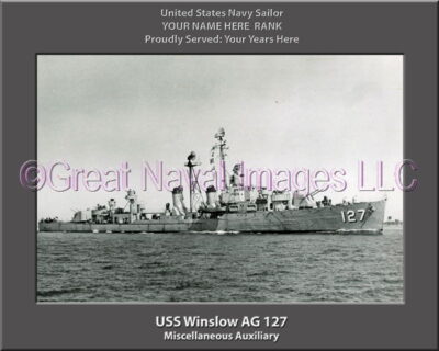 USS Winslow AG 127 Personalization Navy Ship Photo