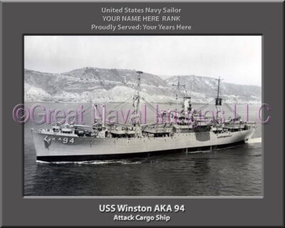 USS Winston AKA 94 Personalization Navy Ship Photo