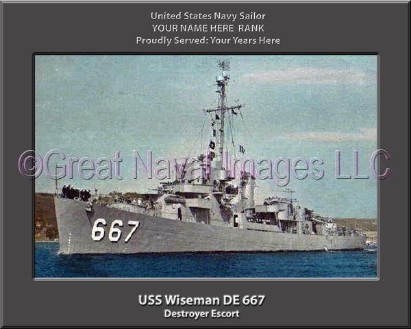 USS Wiseman DE 667 Personalized Navy Ship Photo