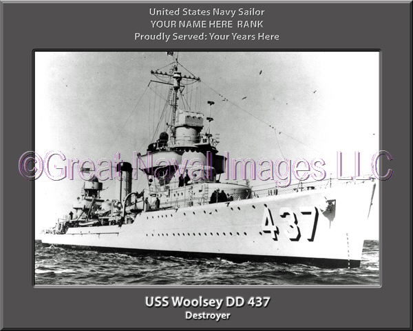 USS Woolsey DD 437 Personalized Navy Ship Photo