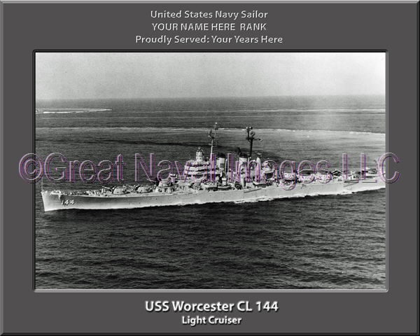 USS Worcester CL 144 Personalized Navy Ship Photo on Canvas