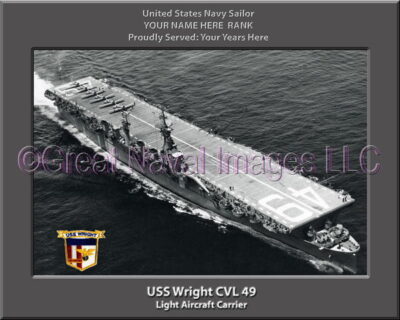 USS Wright CVL 49 Personalized Photo on Canvas