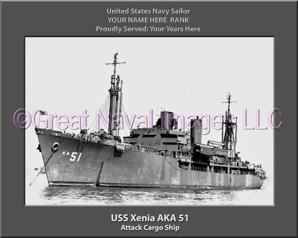 USS Xenia AKA 51 Personalization Navy Ship Photo