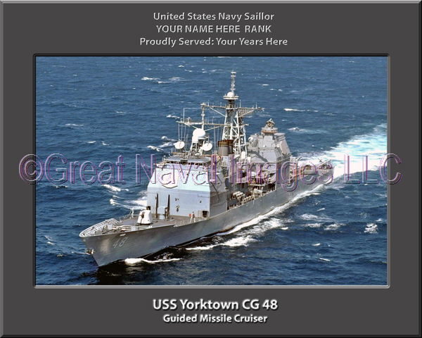 USS Yorktown CG 48 Personalized Navy Ship Photo on Canvas