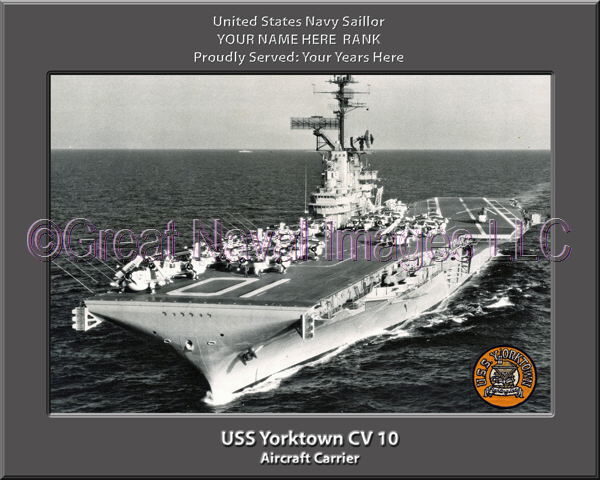 USS Yorktown CV 10 Personalized Photo on Canvas