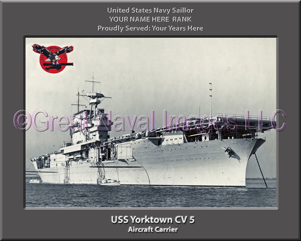 USS Yorktown CV 5 Personalized Photo on Canvas