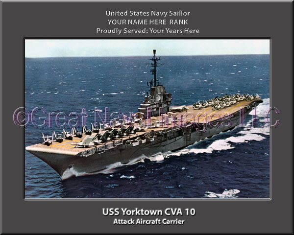 USS Yorktown CVA 10 Personalized Photo on Canvas
