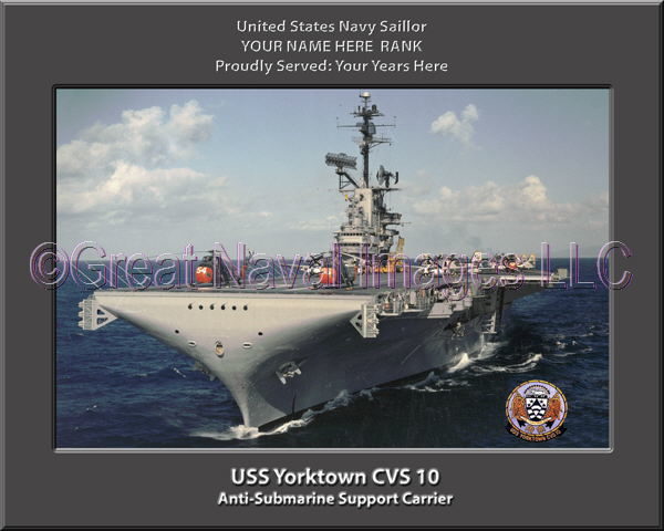USS Yorktown CVS 10 Personalized Photo on Canvas