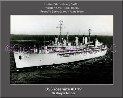 USS Yosemite AD 19 Personalization Navy Ship Photo
