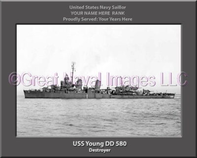 USS Young DD 580 Personalized Navy Ship Photo