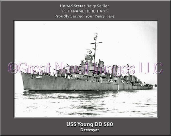 USS Young DD 580 Personalized Navy Ship Photo