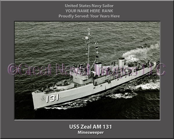 USS Zeal AM 131 Personalized Photo on Canvas
