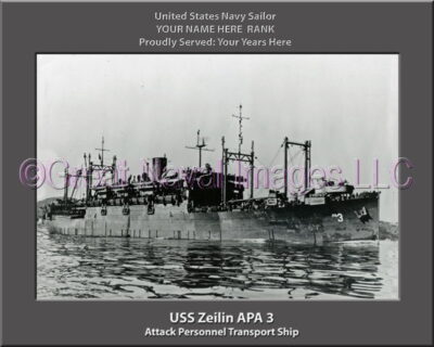 USS Zeilin APA 3 Personalized Ship Photo on Canvas