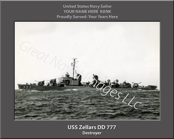 USS Zellars DD 777 Personalized Navy Ship Photo