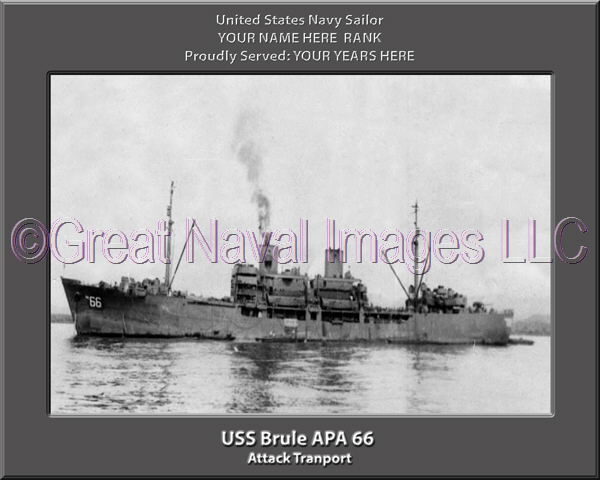 USS Brule APA 66 Personalized Navy Ship Photo