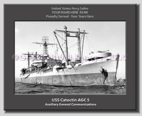 USS Catocin AGC 5 Personalized Navy Ship Photo