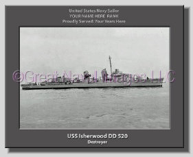 USS Isherwood DD 520 Personalized Navy Ship Photo ⋆ Personalized US