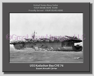 USS Kadashan Bay CVE 76 Personalized Photo on Canvas