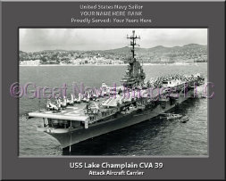 USS Lake Champlain CVA 39 Personalized Photo on Canvas