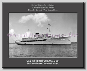 USS Williamsburg AGC 369 Personalization Navy Ship Photo