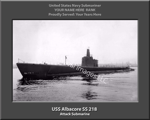 USS Albacore SS 218 Personalized Photo on Canvas