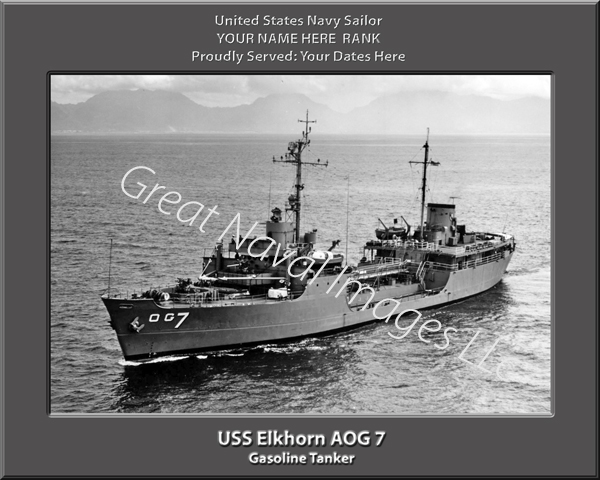 USS Elkhorn AOG 7 Personalized Navy Ship Photo