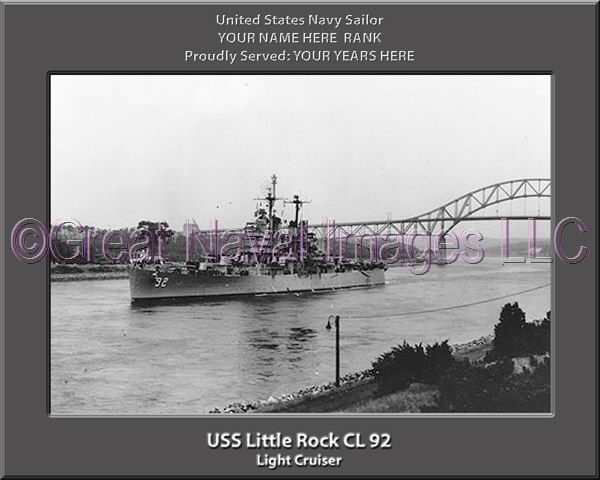 USS Little Rock CL 92 Personalized Navy Ship Photo Printed on Canvas