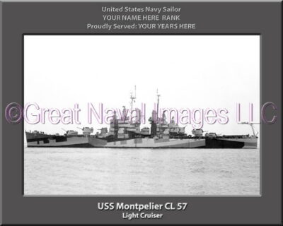 USS Montpelier CL 57 Personalized Navy Ship Photo Printed on Canvas
