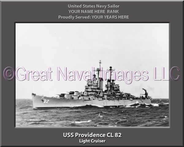 USS Providence CL 82 Personalized Navy Ship Photo Printed on Canvas