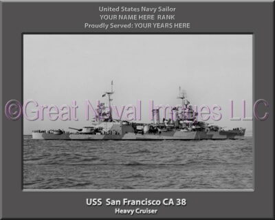USS San Francisco CA 38 Personalized Navy Ship Photo Printed on Canvas