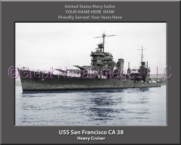 USS San Francisco CA 138 Personalized Navy Ship Photo Printed on Canvas
