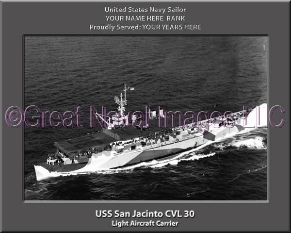 USS San Jacinto CVL 30 Personalized Photo on Canvas