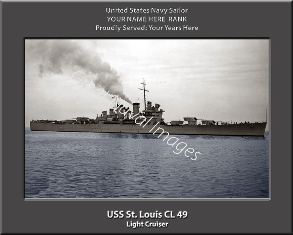 USS St. Louis CL 49 Personalized Navy Ship Photo