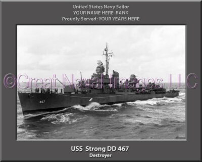 USS Strong DD 467 Personalized Navy Ship Photo