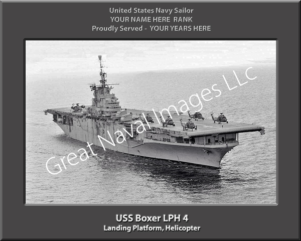 USS Boxer LPH 4 Personalized Navy Ship Photo