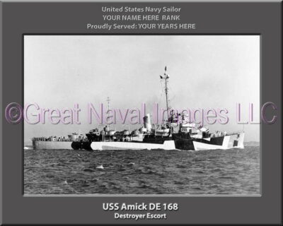 USS Amick DE 168 Personalized Navy Ship Photo