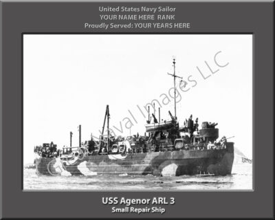 USS Agenor ARL 3 Personalized Navy Ship Photo