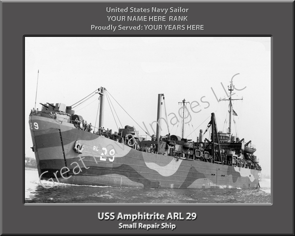 USS Amphitrite ARL 29 Personalized Navy Ship Photo