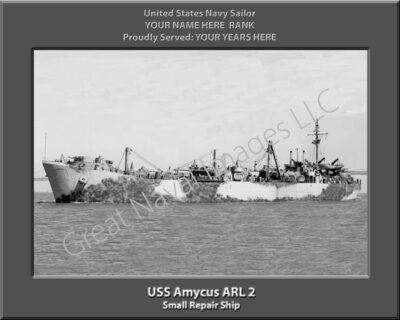 USS Amycus ARL 2 Personalized Navy Ship Photo