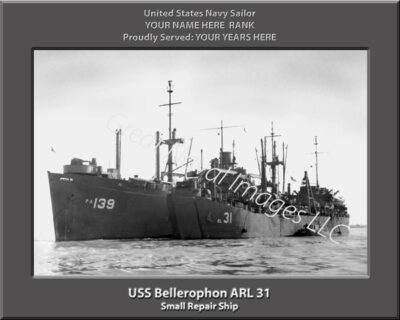 USS Bellerophon ARL 31 Personalized Navy Ship Photo