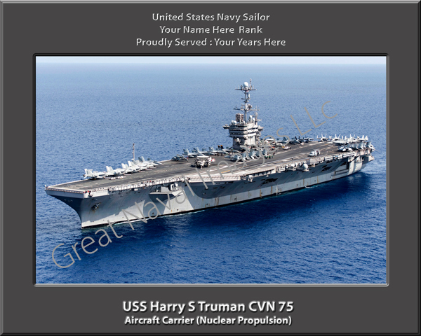 USs Harry S Truman CVN 75 Personal Navy Ship Photo