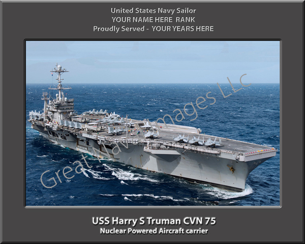 USS Harry S Truman CVN 75 Personalized Navy Ship Photo