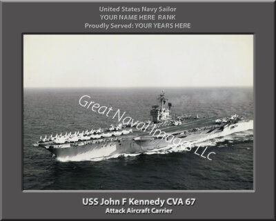 USS John F Kennedy CVA 67 Personalized Navy Ship Photo