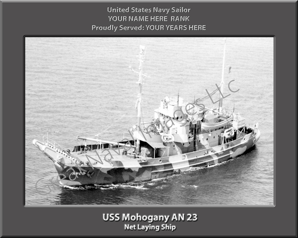 USS Mohogany AN 23 Personalized Navy Ship Photo